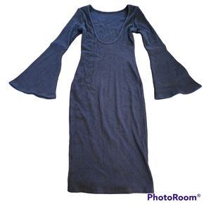 NWT Lulu's S navy blue bodycon dress with long bell sleeves